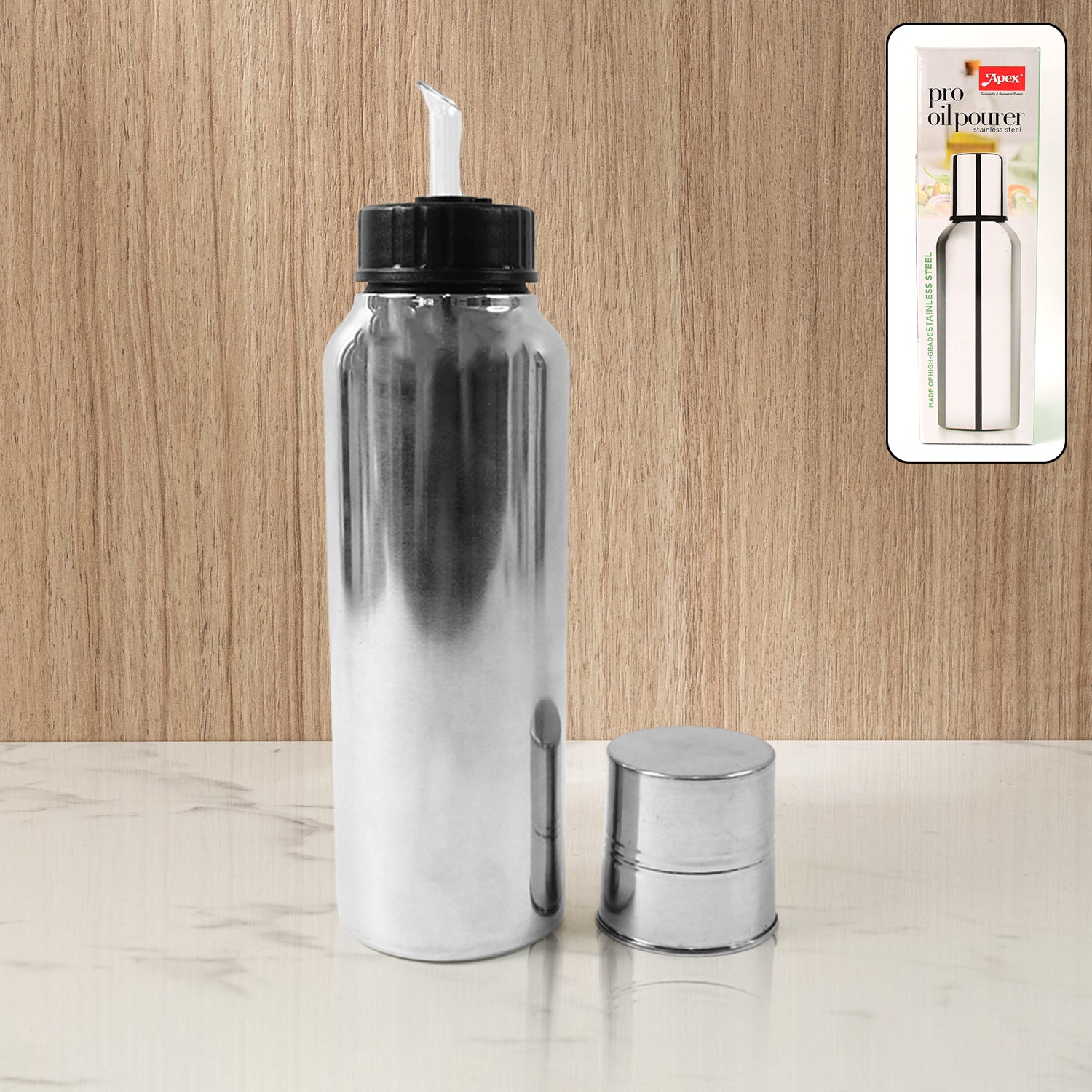 Apex Pro Stainless Steel Oil Pourer  750ml (1 Pc) Apex Pro Stainless Steel Oil Pourer  750ml (1 Pc)